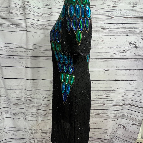 Amazing! Vintage Beaded and Sequin Silk Dress by Jennifer - Picture 7 of 17